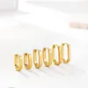 Hoop Earrings Trendy Style 17/19/21mm Geometric Square For Women Hiphop Gold Color Rust Proof Huggie Ear Jewelry Party Gifts