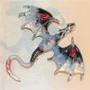 Épingles Broches Hommes Émail Dragon Sein 6 Couleurs Eau Diamant Flying Animal Broche De Mode avec Zircon Incrusté Bijoux Accessoires G230529