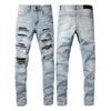 SS23 Classic Printed Embroidery Designer Mens Jeans Motorcycle Hole Luxury Denim Men's Fashion Street Wear Men Pants Sqkp