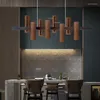 Pendant Lamps Nordic LED Lights Dining Room Solid Wood Light Fixtures Creative Design The Bar Art Lamp Kitchen Hanging