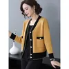 Femmes tricots femmes Cardigan tricoté coréen mode Patchwork pull maman printemps à manches longues col en v décontracté tricots manteaux courts femme