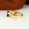 Band Rings Charm Female Crystal Blue Oval Ring Luxury Gold Color Big Wedding For Women Cute Bride Zircon Engagement