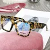 High version square elliptical frame miu flat mirror MU04UY personalized retro eyewear plate high-end fashion