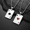 Colares pendentes Card de poker de aço inoxidável Ace of Spades Pinging Chain Colar para homens homens jogando cartas de joias de jóias Hip Hop Presente J230601