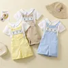 Clothing Sets Spanish Baby Boy Clothes Children Shirt And Suspenders Pants Two Piece Outfits Kids Summer Top Shorts Jumpsuit