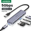 Hubs Ugreen USB 3.0 Hub Multi USB Splitter 3 USB3.0 2.0 Port z mikro ładunkiem dla MacBook Surface Pro Akcesoria komputerowe Hub USB