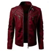 Vestes pour hommes 2023 printemps et automne hommes veste en cuir PU mode tendance solide col montant mince haute qualité hommes Bomber