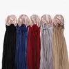 Roupas étnicas 10 pçs Jersey Instant Hijab Satin Inner Hat Cachecol Islâmico Cap Head Wear Stretch Turbante Muçulmano Lenço de Baixo Alças de Bonnet