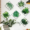 Stickers Muraux 1pc Ménage Plante Fraîche Avec Grilles Autocollant Creative Chic