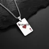 Colares pendentes Card de poker de aço inoxidável Ace of Spades Pinging Chain Colar para homens homens jogando cartas de joias de jóias Hip Hop Presente J230601