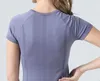 Lu Align Lu Sport T-shirts Yoga Lady Fitness Kort ärm Running Top Lady Jogging Snabbt Tech Quick Dry Outdoor Shirt Woman Tee Gym Swift Speed ​​Vest