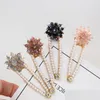 Hair Clips Barrettes Ladies Bling Headwear Crystal Rhinestone Flower Pearl Barettes Girls Hairpin Accessories Drop Delivery Jewelr Dhkwj