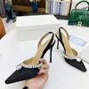 Sukienka buty swobodne designerskie moda kobiety czarne satynowe oryginalne skórzane raski na wysokich obcasach sandały sandalias slingback zapatos mujer