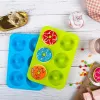 6 Holes Cake Mold 3D Silicone Doughnut Molds Non Stick Bagel Pan Pastry Chocolate Muffins Donuts Maker Kitchen Accessories Tools FY2675