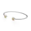 2019 NOUVEAU 100% 925 Sterling Silver pandora TWO-TONE SIGNATURE OPEN BANGLE 596274CZ Charm Original Jewelry Set Gift304S