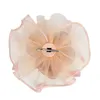 Mode Rosa Organza Kopfbedeckung Rennbahn Stoff 3D Blume Haarschmuck Braut Ball Hut Hoop Haarspange Dual Use XMZ-0014-A