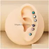 Autre Cristal Cartilage Boucles D'oreilles Oreille Piercing Tragus Helix Barbell En Acier Inoxydable Boucle D'oreille Barre Pour Femmes Hommes Corps Bijoux Drop D Dh2El