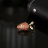 Pins Brooches Women's fashion crystal cute carrot women's luxury yellow gold zircon alloy plant brooch safety pin G230529