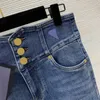 Designer Jeans Donna Pantaloni sportivi in denim Marchio di moda Camelia Sottile elasticizzato a fessura irregolare Pantaloni da donna lavati in difficoltà Lady Jogger Track Pant