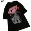 100% Baumwolle Harajuku Anime Ästhetische Punk Gothic Schwarz Hip Hop Weibliche T Shirt Sommer Streetwear Damen Mode T-shirt Kleidung L230520