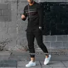 Herrspårsvarumärke 3D-tryckning Set Herrlånga ärmar T-shirt+byxor 2st Set Male Tracksuit Sportwaer Jogger Outfit Suit Fashion Men kläder T230601