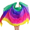 Stage Wear Belly Dance Silk Veil For Adult Children Hand Thrown Scarf Accessories Gradient Color Props