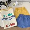 Ensembles de vêtements Ensemble décontracté pour enfants Ensemble 2 pièces de t-shirts de dessins animés colorés pour garçons et filles âgés de 0 à 6 ans en été