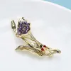 Pins Broschen Wuli Baby Amethyst Lilie Damen Retro Schönheit Blume Party Büro Brust Pin Geschenk G230529