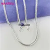 Pendant Necklaces Big Promotion Authentic 925 Sterling Silver Chain Necklace with Lobster Clasps fit Men Women Pendant 1.2/3/4mm 16-30 Inch J230601
