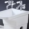 Bathroom Sink Faucets Washing Machine Water Faucet Double Spout Handle Tap Metal Mop Pool For Kitchen Outdoor