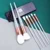 Makeup Tools 7 Sets Of Brush Makeup Brush Quicksand Silver Diamond Transparent Crystal Diamond Handle Fan Brush Makeup Tool 230531