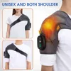 Electric Heating Shoulder Massager Brace Joint Vibration Arthritis Pain Relief LED Smart Controller Adjustable Support Belt L230523