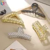 Fashion Silver/Gold Color Hollow Geometric Hair Clips Metal Hair Claw Cross Hairclip Headband Hairpin Hair Crab Women Hair Accessories 2095