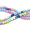 Miçangas multicoloridas em forma de coração pedra hematita natural 6/8/10 mm espaçador solto para fazer joias pulseira diy pingentes acessórios