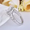 Cluster Ringe 925 Sterling Silber Frauen Hochzeit Herz Ring Licht Weiß Zirkon Elegant Kreis Für Frau Mädchen Modeschmuck