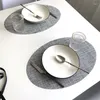 テーブルマット竹のパターン熱断熱材プレースマット楕円形の肥厚エルPVCマットソリッドカラーホームキッチン