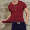 Men's T-Shirts Men's White T-Shirts V Neck TShirt Basic Plain Tees Short Sleeve Top Women Casual Summer Milk Silk 4XL Design Black Blue Red T230601