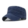 Ball Caps Fashion Men's Military Cap Spring Sun Hat Look consumato Flat-Top slavato all'ingrosso