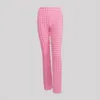 Pantaloni da donna 2023 Coreano Moda Donna Estate Rosa Nero Pantaloni sportivi a vita alta Elastico Flares Slim Yoga Sudore Y2k Streetwear