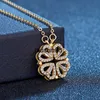 Pendant Necklaces Classic Four-Heart Ever-changing Love Necklace One Multi-wear Necklace Creative Heart-to-Heart Fashion Clover Pendant Gift J230601