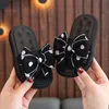 Sandały Bow Flats Otwarte palce sandały Sandały bez poślizgu Flip Flip Flops Dzieci Domowe Kapcie Dziewczyny Summer Summ