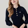 Abiti casual LOVEAing Girocollo da donna Bottone a rete Manica a bolle Grano Matrimonio rosso Elegante abito da strada blu navy Fasciatura per ragazza