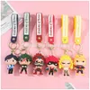 Jewelry Cartoon Cute Hero Family Kids Keychain Backpack Animation Character Key Ring Accessories Hanger Mti Colors Drop Delivery Bab Otddv