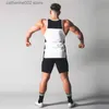 Camisetas masculinas esportivas malha patchwork masculina colete com decote redondo verão corrida casual colete fitness algodão esportes sem mangas colete fitness roupas T230601