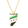 Pendant Necklaces 28TF Unisex Syria Country Map Flag Pendant Necklace Gold Silver Color Chain Choker Necklace Jewelry Christmas Party Ornament J230601