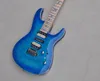 6 strängar Blue Electric Guitar med quiltad lönnfanérflamma Maple Neck Color and Logo anpassningsbar