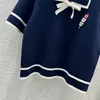 T-shirt femme designer vêtements haut de gamme pour femmes British Academy mignon petit ours brodé polo chemise en tricot à manches courtes 3WWD