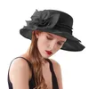 Hüte mit breiter Krempe für Damen, Blumen-Spitzenhut, Brautparty, Sonne, Strand, einfarbig, Sonnenschutz, Sommer, leichte Kappen, Fascinator, Kleiderkappe