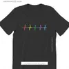 Heren T-shirts Rainbow Pulse Hearbeat Style TShirt LGBT Pride Month Lesbian Gay Bisexual Transgender Gift Kleding Basic T-Shirt ff T230601