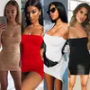 Femmes été sexy jarretelles robes robe de boîte de nuit plissée Hip Wrap